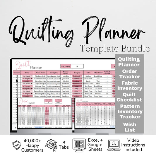 Quilt Planner Template Google Sheet and Excel Spreadsheet