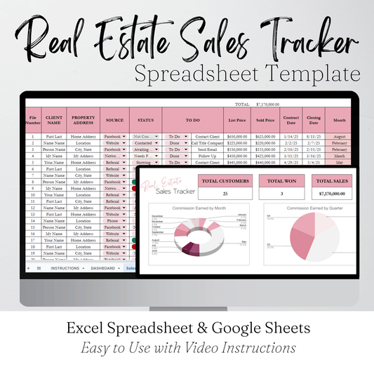 Real Estate Sales Tracker Template Google Sheets Excel Spreadsheet