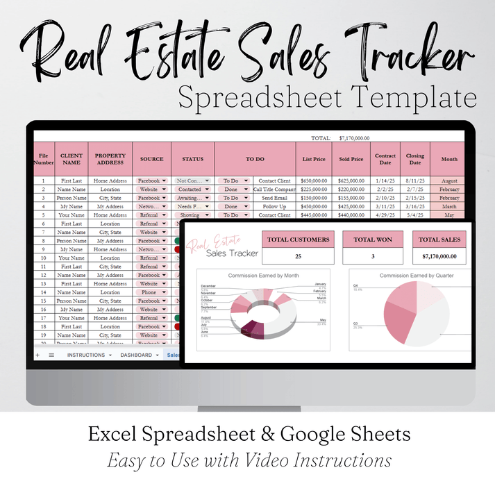 Real Estate Sales Tracker Template Google Sheets Excel Spreadsheet ...