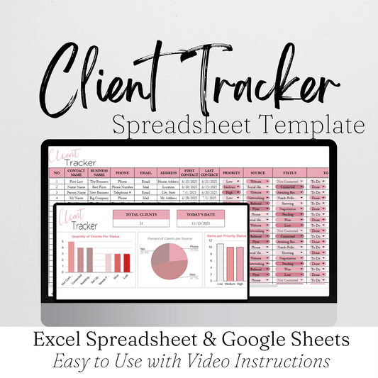 Client Tracker Template Google Sheets Excel Spreadsheet