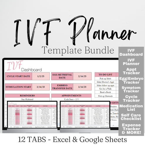 IVF Planner Template Bundle Google Sheet and Excel Spreadsheet – Savvy ...