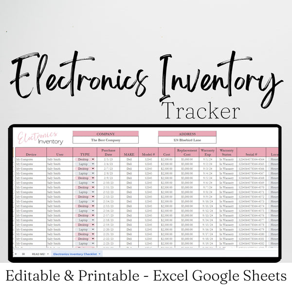 Electronics Inventory Tracker Template Google Sheets Excel Spreadsheet ...