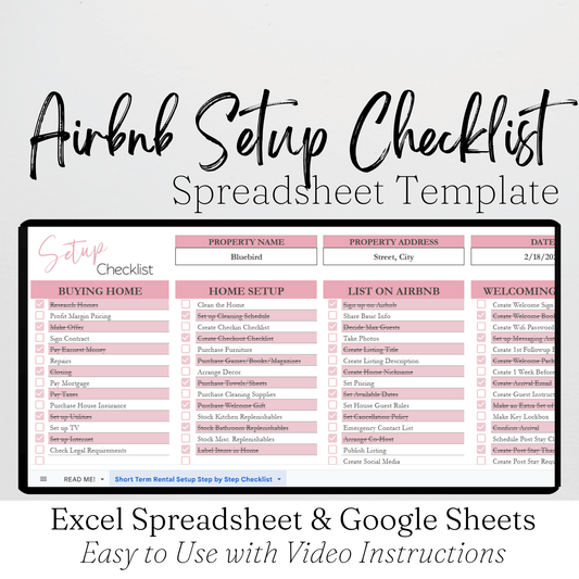 Airbnb Setup Checklist Template Google Sheets Excel Spreadsheet