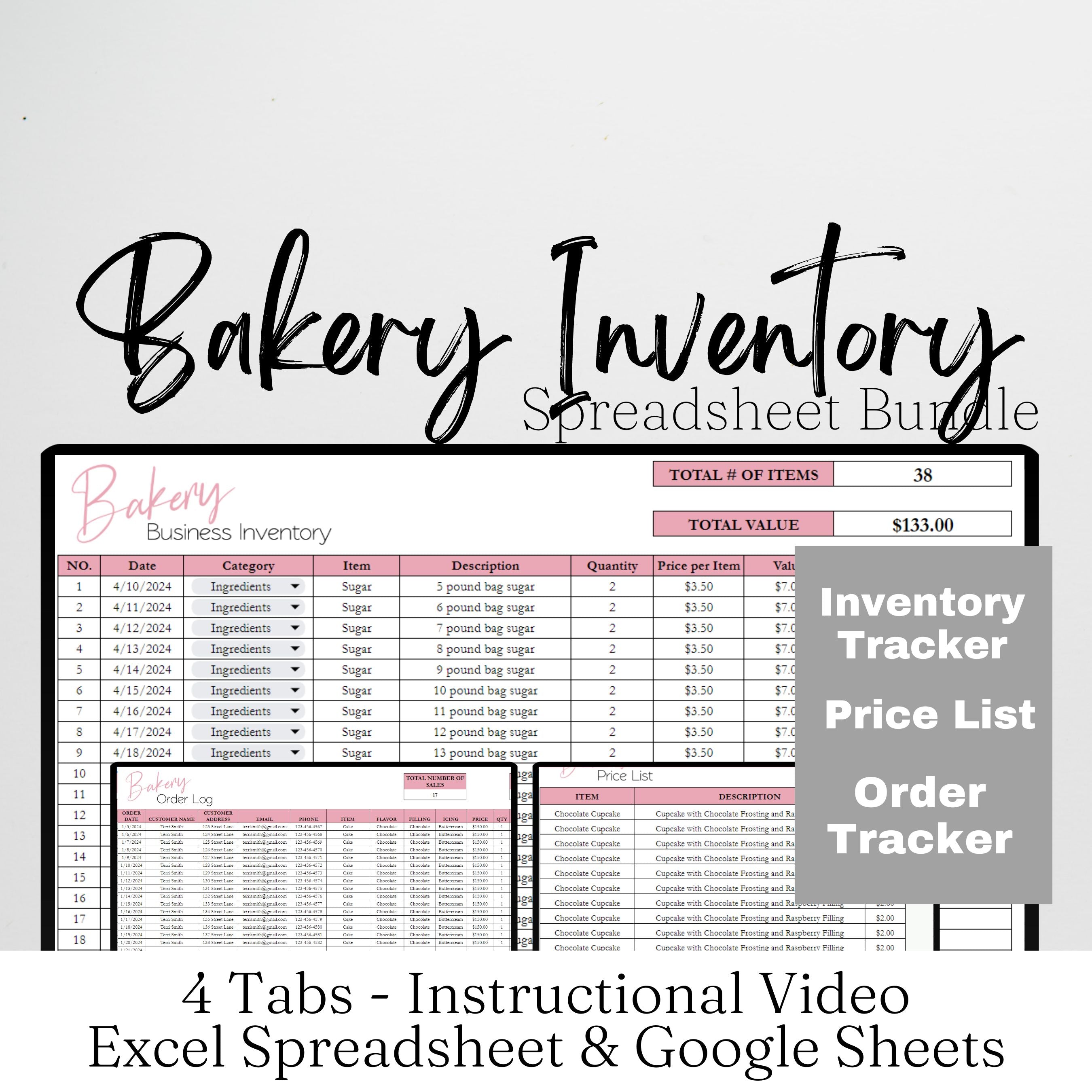 Bakery Inventory Spreadsheet Google Sheets – Savvy and Thriving