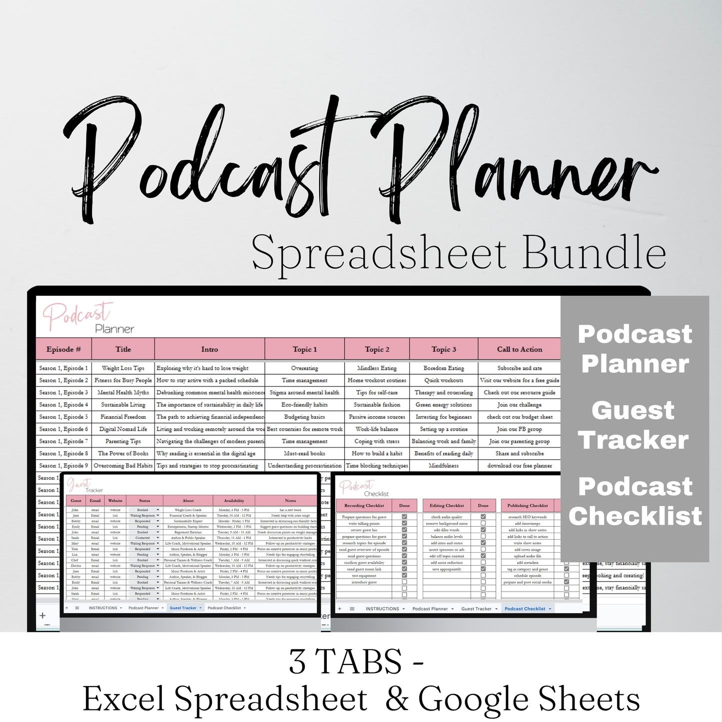 Podcast Planner Template Google Sheets