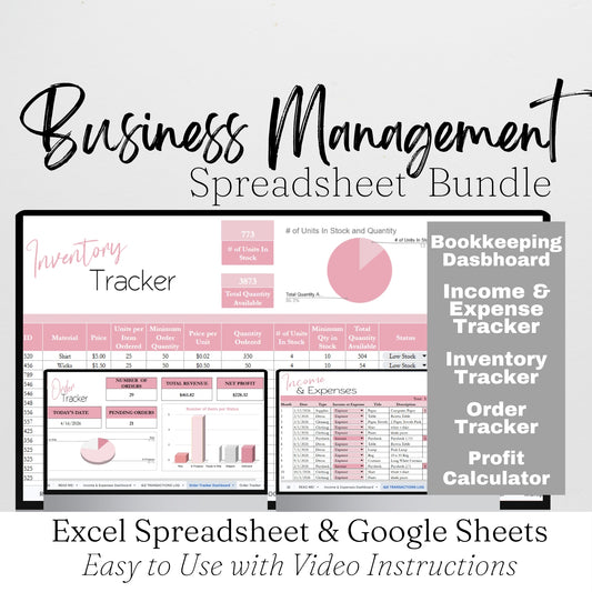 Business Management Template Bundle Google Sheets and Excel Spreadsheet