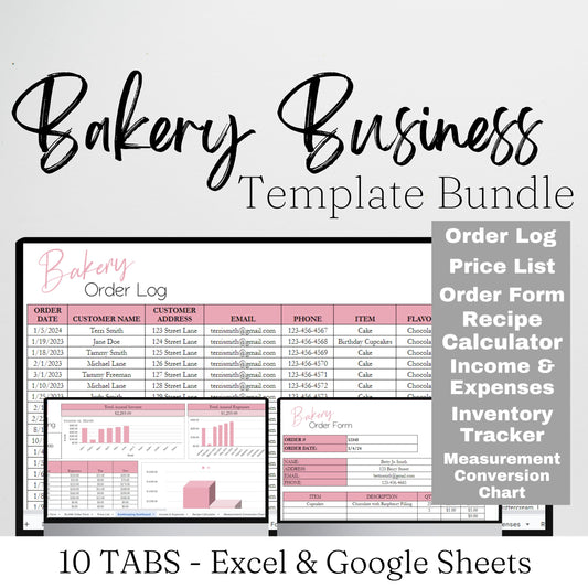 Bakery Business Google Sheet