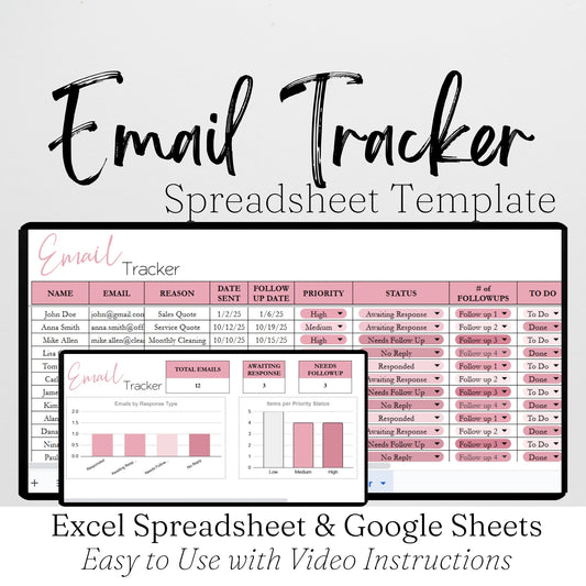 Email Tracker Spreadsheet Template Google Sheets and Excel Spreadsheet