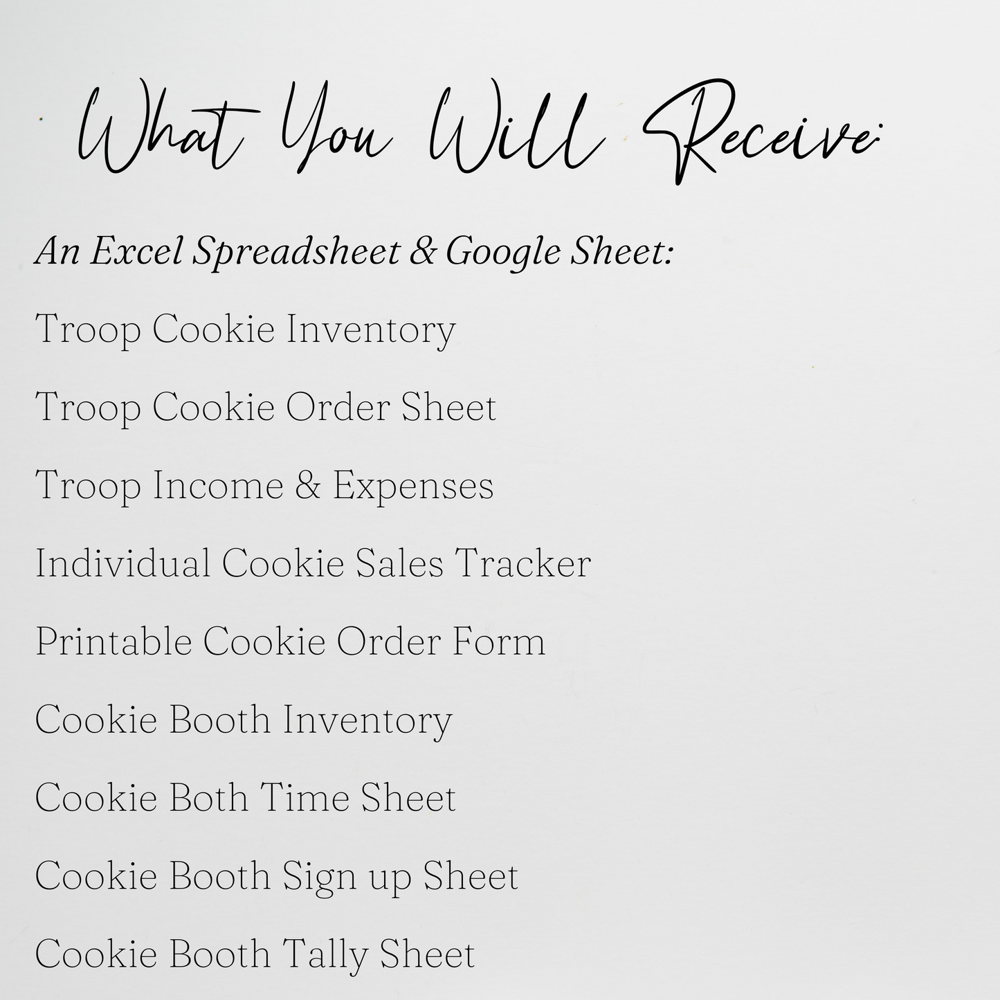 Cookie Sales Spreadsheet Template Bundle, Cookie Inventory Tracker for Girl Troop Leader