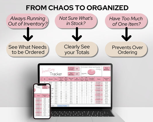 Inventory Tracker Spreadsheet | Inventory Management Template with Stock, Supplier & Purchase Order Tracking for Small Business