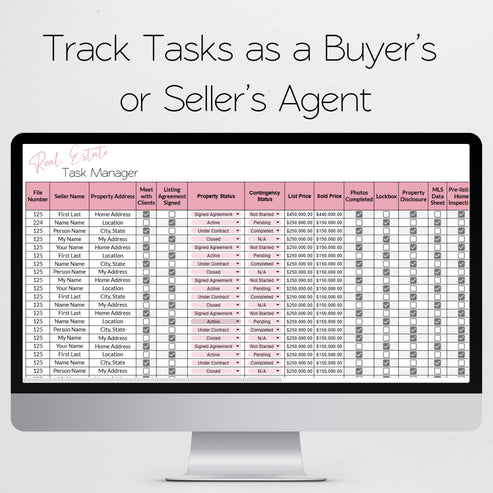Real Estate Task Tracker Template Google Sheets Excel Spreadsheet ...