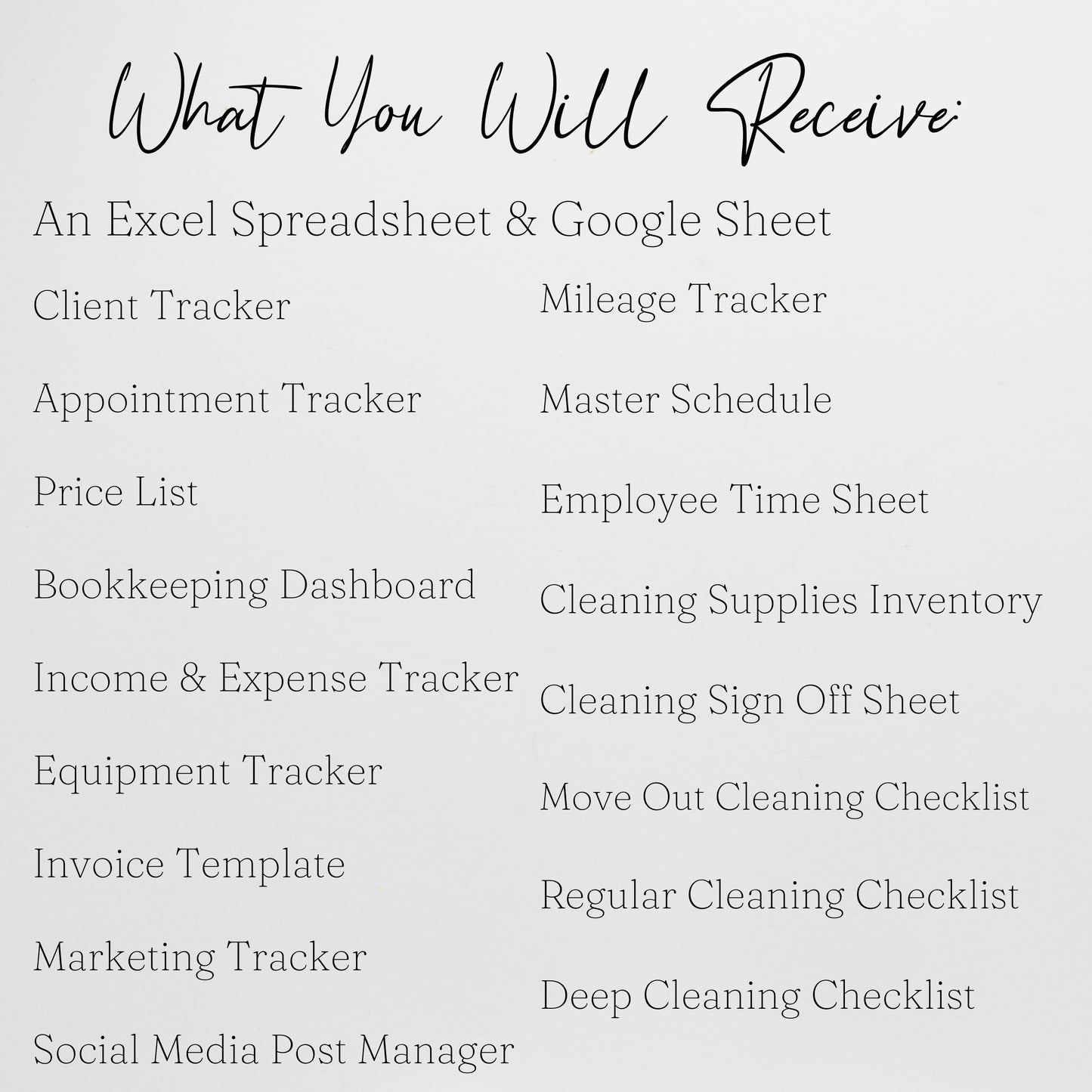 Cleaning Business Planner Template Bundle Google Sheet and Excel Spreadsheet