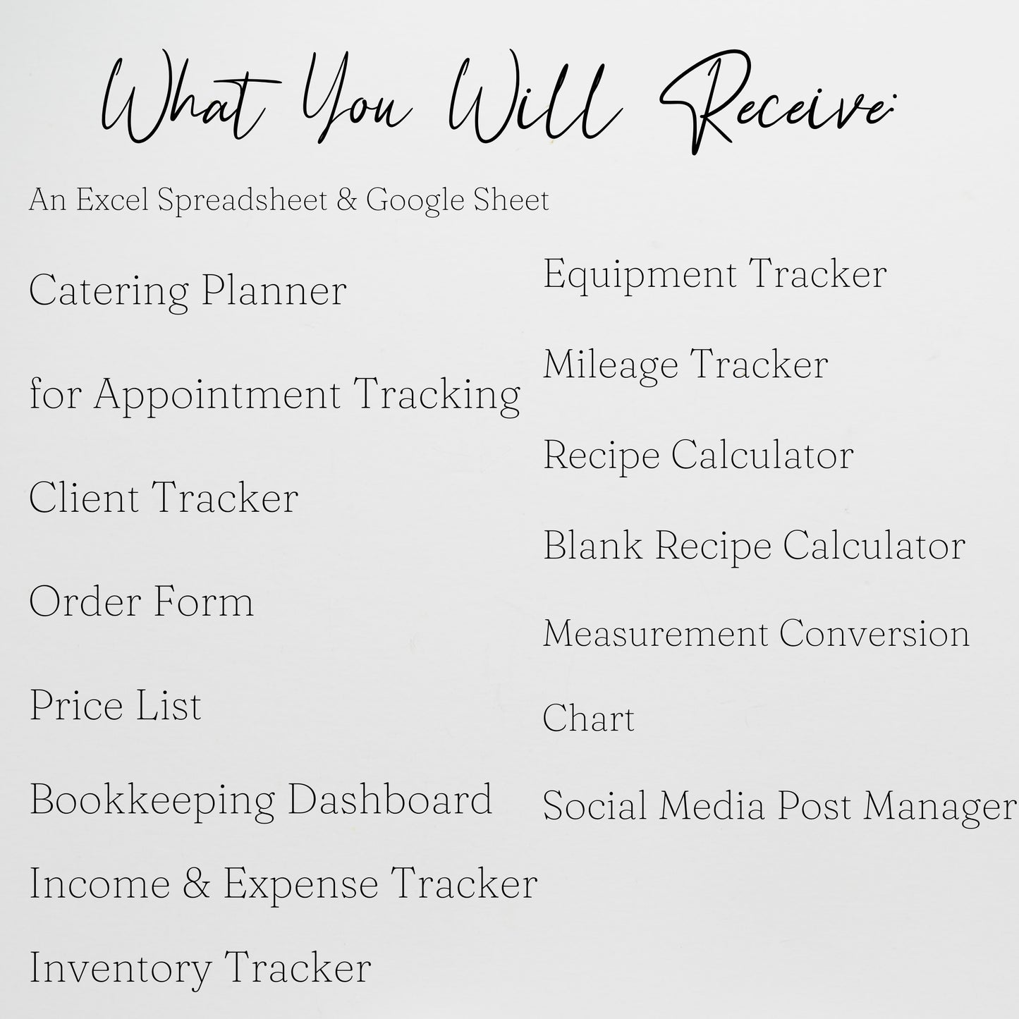 Catering Business Planner Template Bundle Google Sheet and Excel Spreadsheet