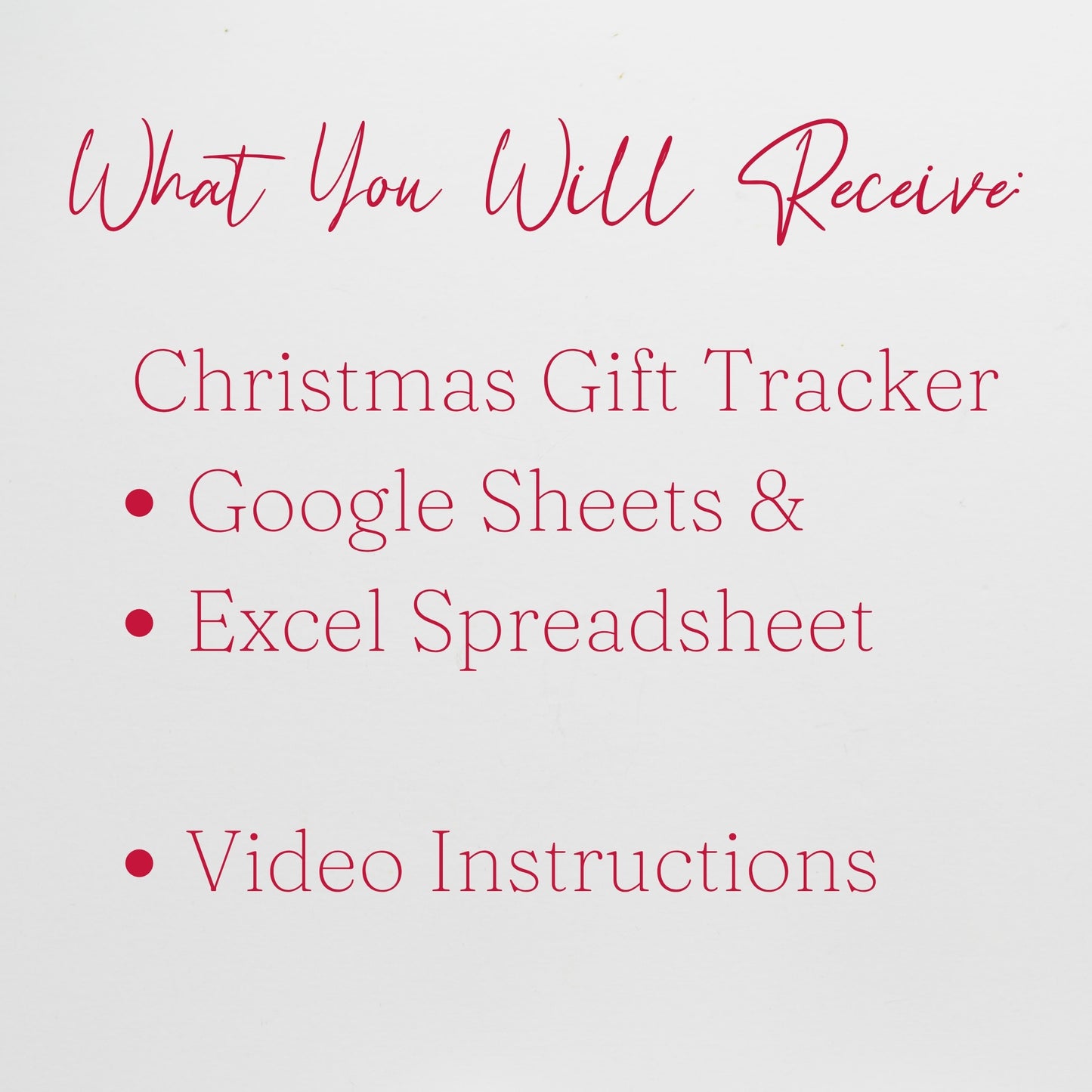 Christmas Gift Tracker Excel Spreadsheet, Holiday Budget Planner,