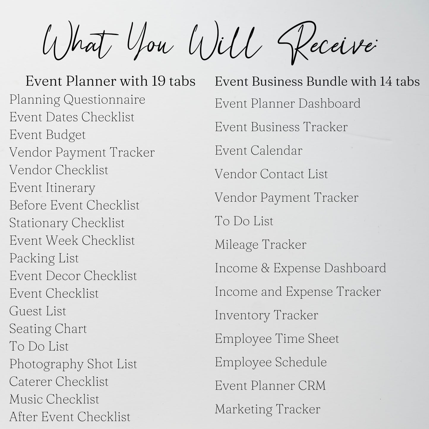 Event Planning Business Template Bundle Google Sheet and Excel Spreadsheet