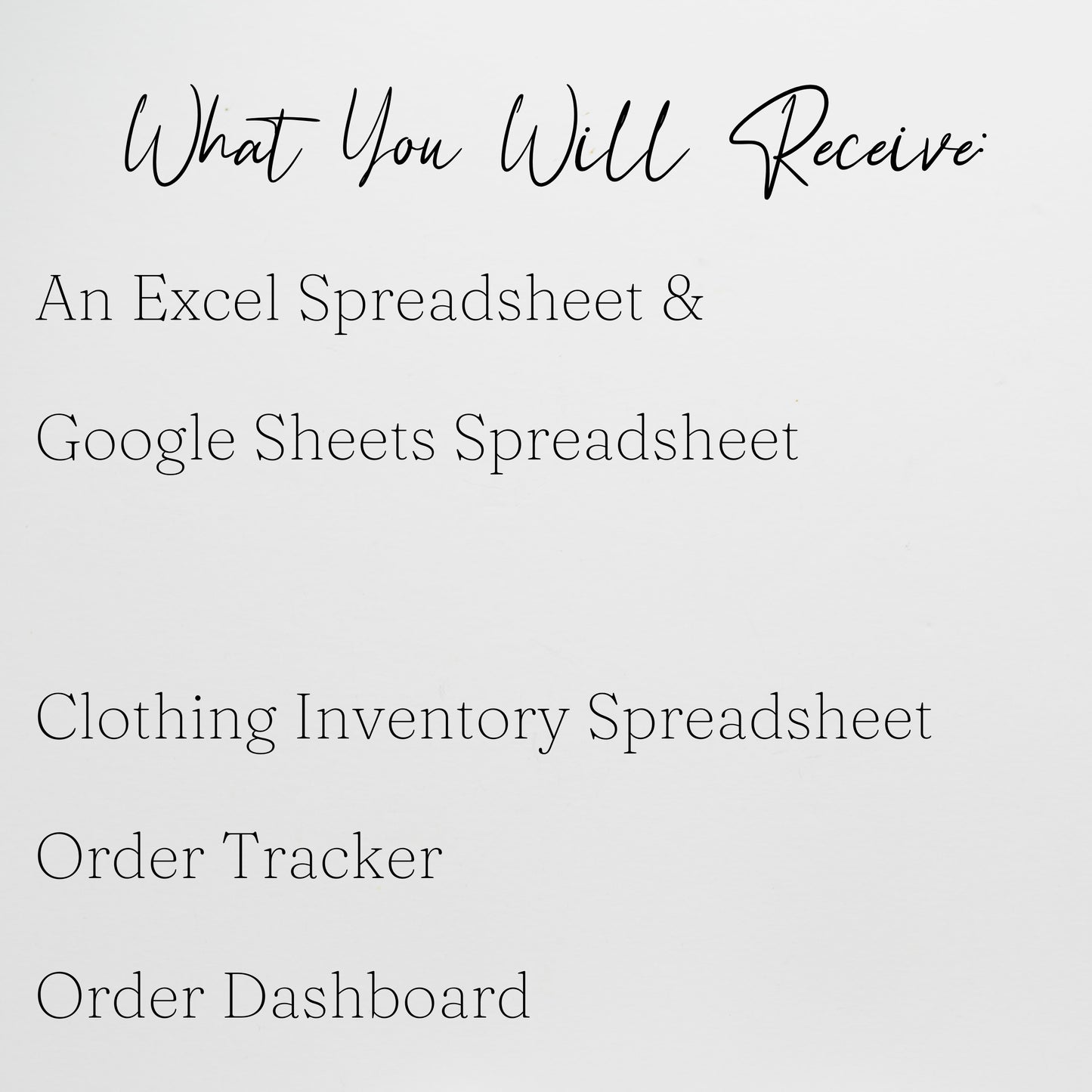 Clothing Inventory Tracker Google Sheet and Excel Spreadsheet