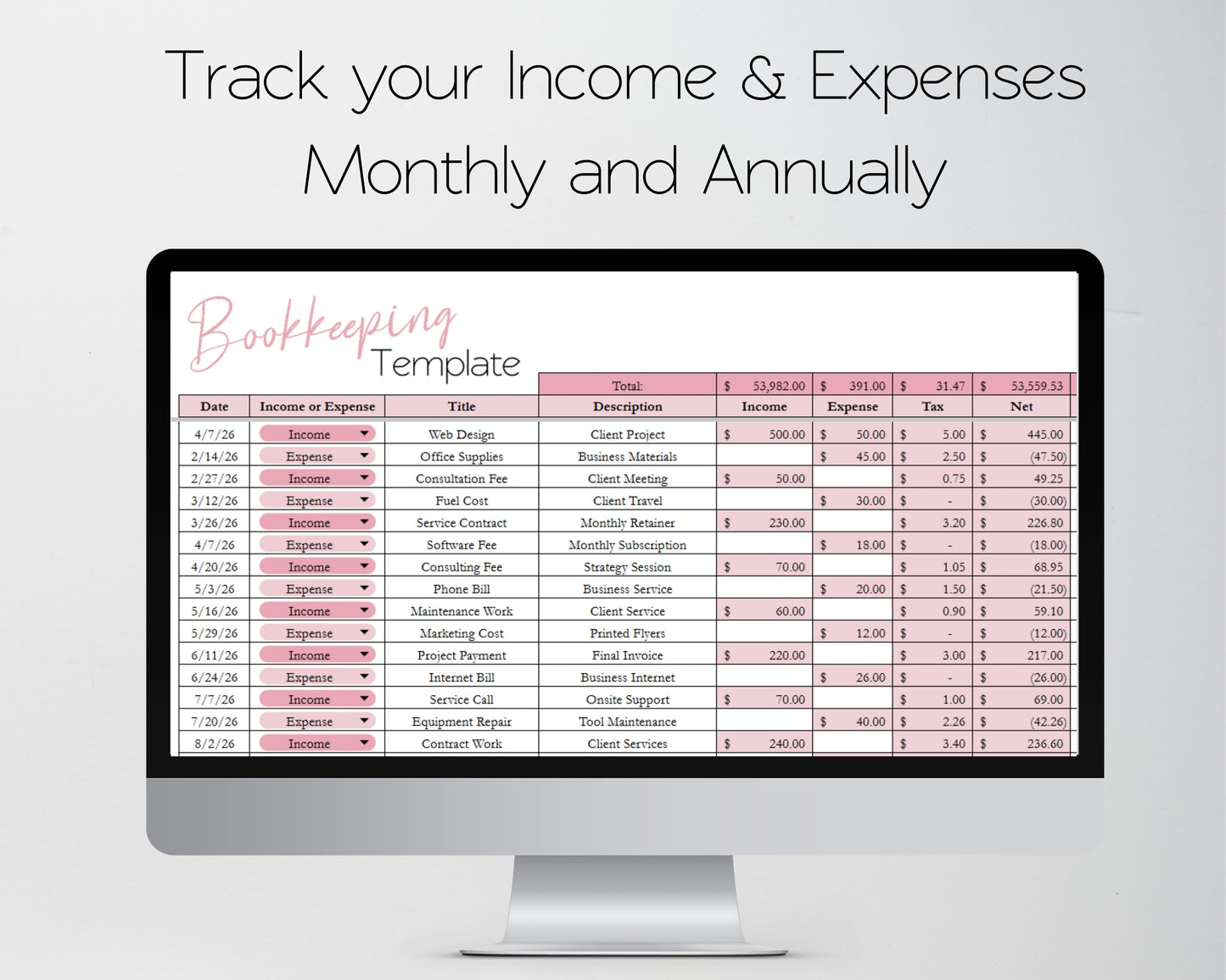 Service Business Management Template Bundle | Client Tracker, CRM, Bookkeeping, Inventory & Appointment Tracker - Google Sheets and Excel Spreadsheet Template