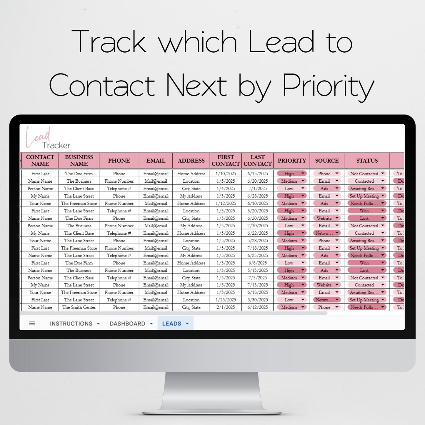 Lead Tracker Template Google Sheets Excel Spreadsheet