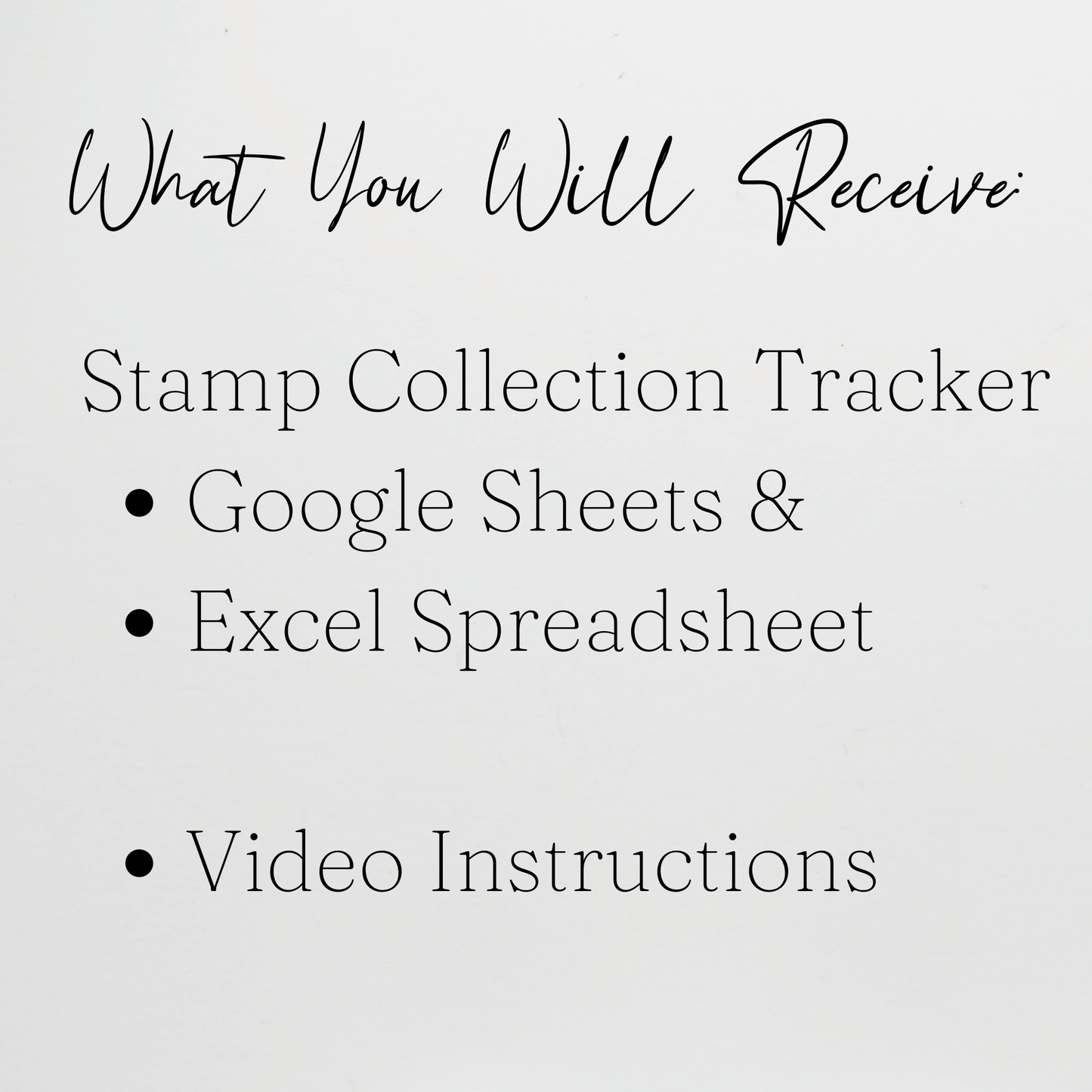 Stamp Collection Tracker Excel Spreadsheet and Google Sheets Template