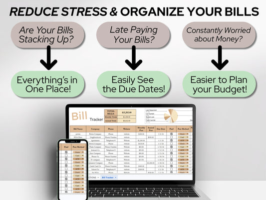 Bill Payment Tracker: Minimalist Monthly Expense Spreadsheet Template (Google Sheets & Excel)
