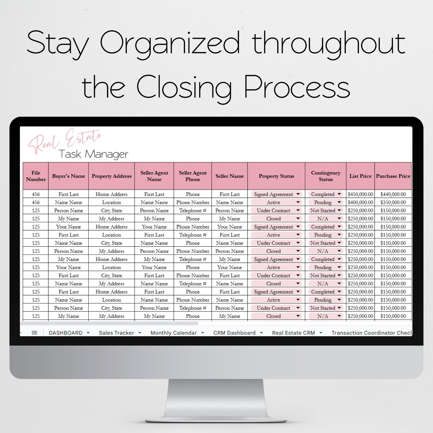 Real Estate Sales Management Bundle Template Google Sheets Excel Spreadsheet