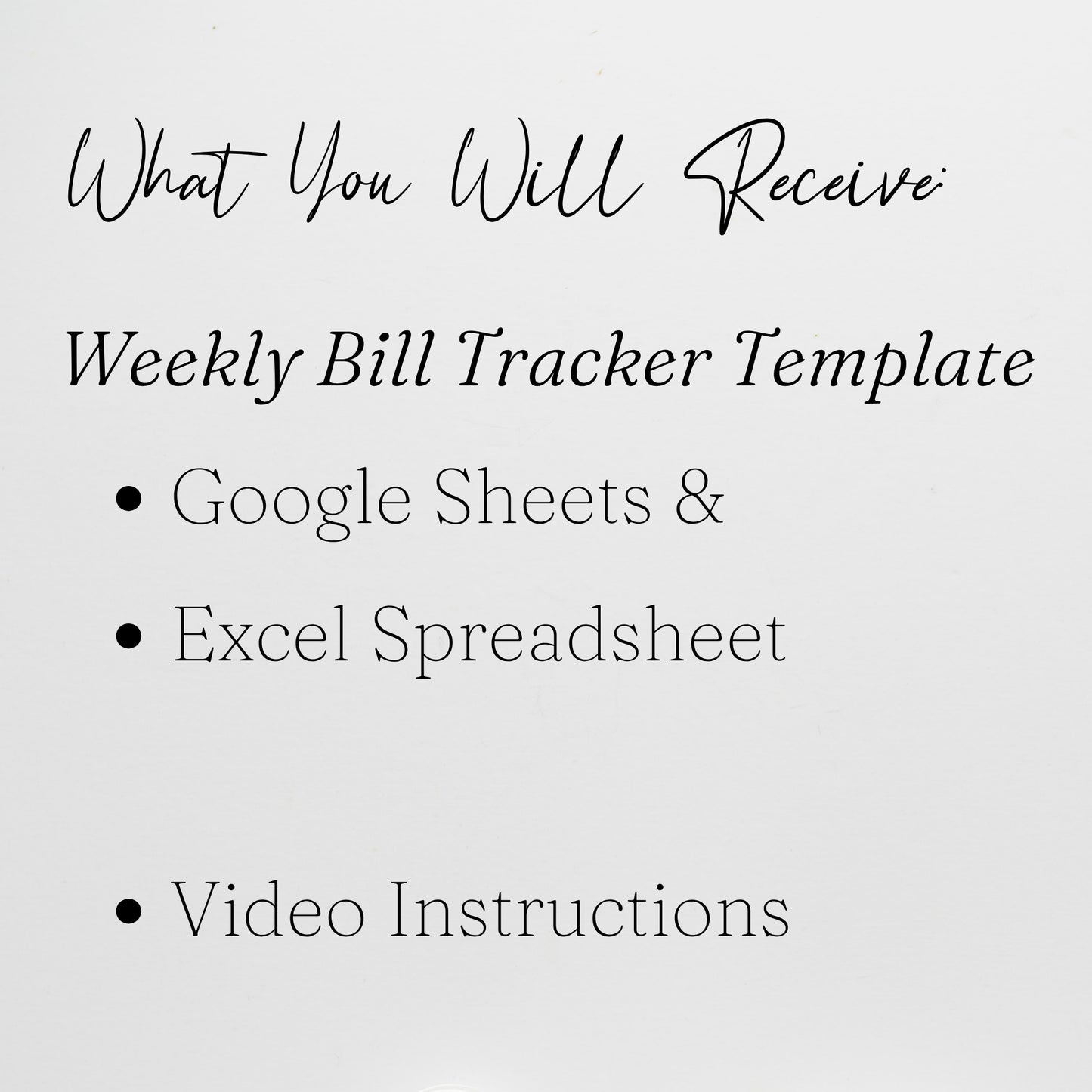 Weekly Bill Tracker Template Google Sheets and Excel Spreadsheet
