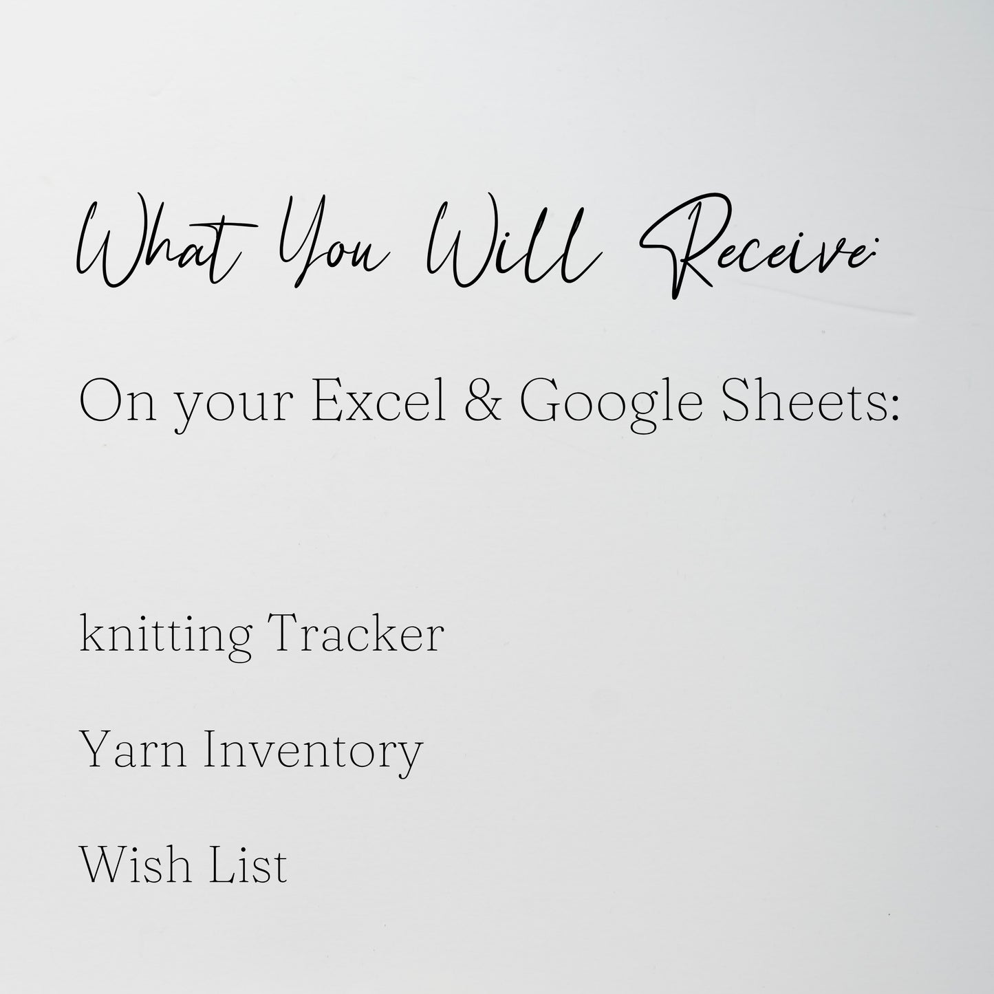 Knitting Planner Google Sheet and Excel Spreadsheets
