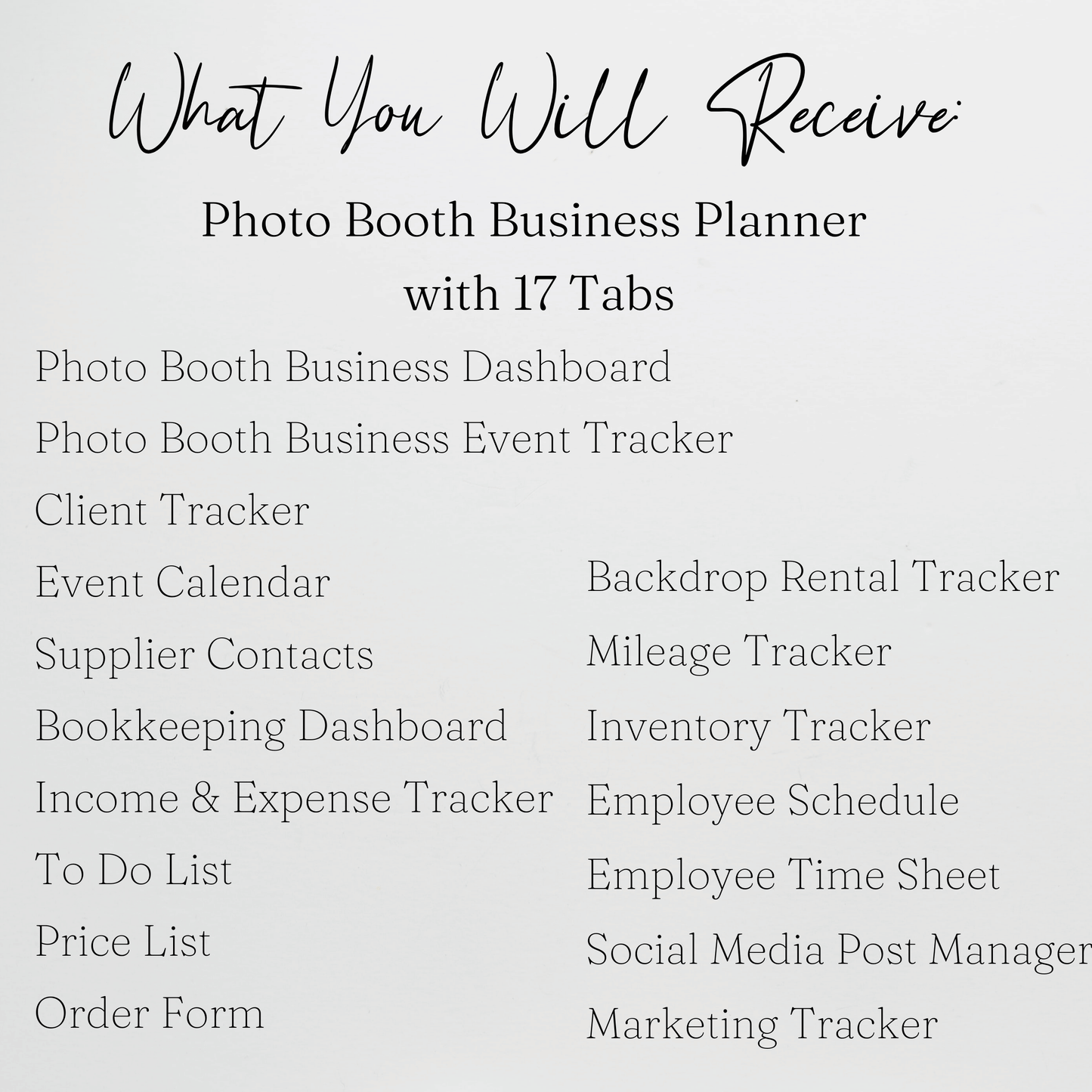 Photo Booth Business Planner Template Bundle Google Sheet and Excel Spreadsheet  - How to Organize and Manage your Business