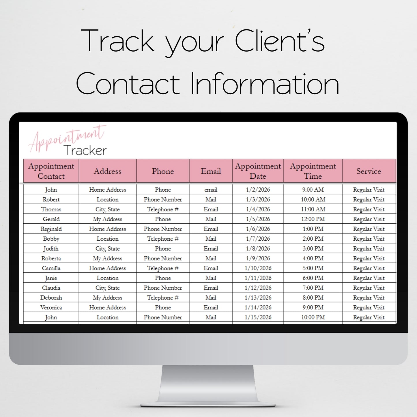 Salon Appointment Tracker Google Sheet Spreadsheet Template
