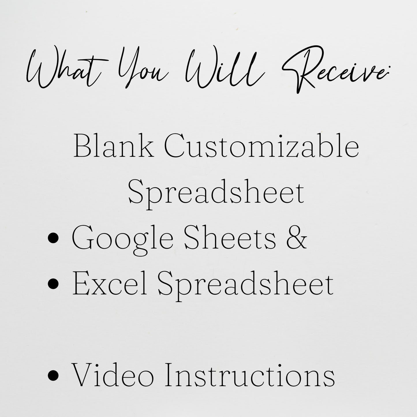 Blank Spreadsheet Template Google Sheets and Excel Spreadsheet - Easy to Customize for Your Information