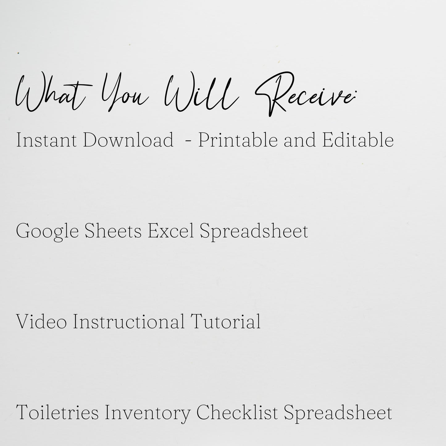 Toiletries Inventory Tracker Template Google Sheets and Excel Spreadsheet