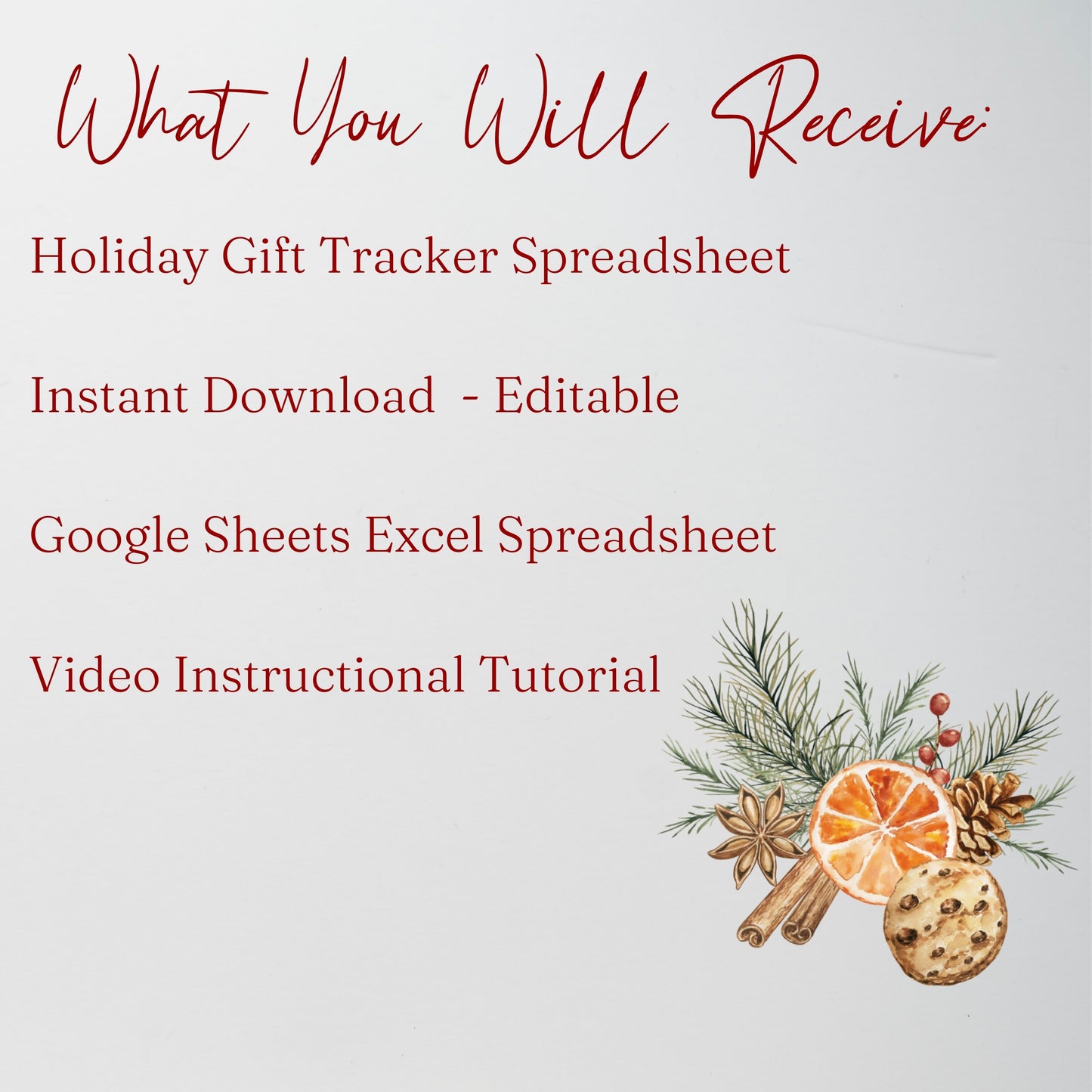 Holiday Gift Tracker Google Sheet, Christmas Planner Excel Spreadsheet