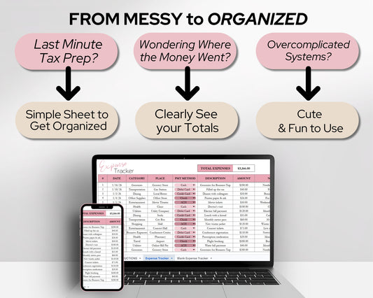 Expense Tracker Template Google Sheets and Excel Spreadsheet | Expenses Tracking for Small Business & Home Budget
