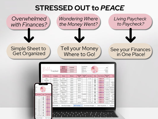 Budget Template Google Sheets & Excel – Spreadsheet Bundle for Weekly & Monthly Budgeting, Track Bills, Expenses, Savings & Debt in One Simple Sheet