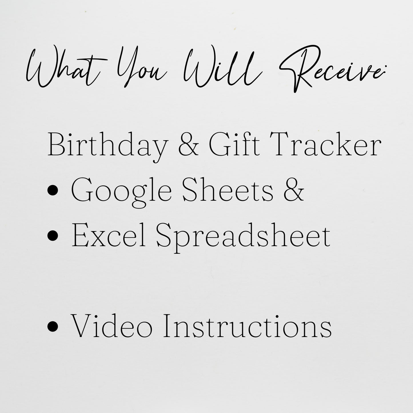 Birthday Tracker and Gift Tracker Google Sheet and Excel Spreadsheet
