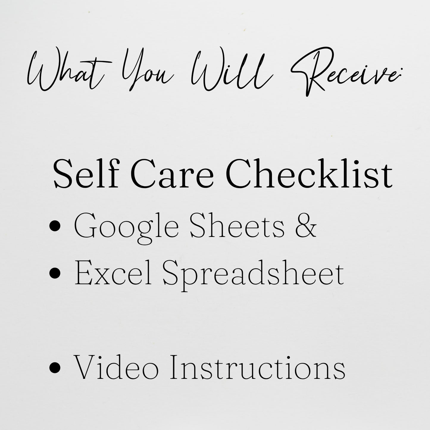 Self Care Checklist Template for Google Sheets and Excel Spreadsheet