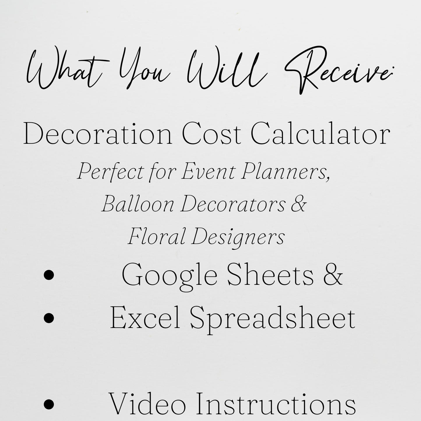 Decorating Cost Calculator Template Google Sheets and Excel Spreadsheet