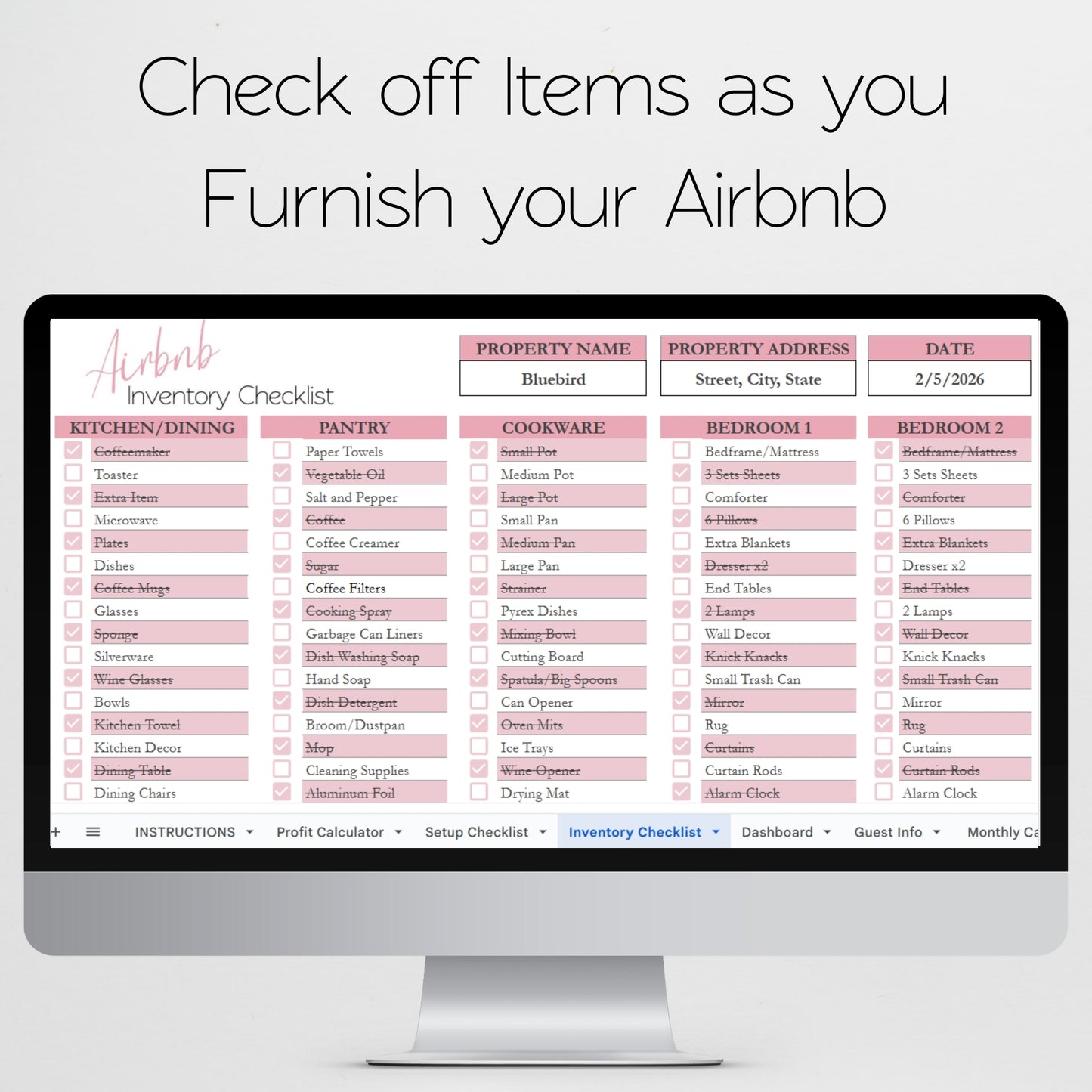 Ultimate Airbnb Planner Template Google Sheets Excel Spreadsheet