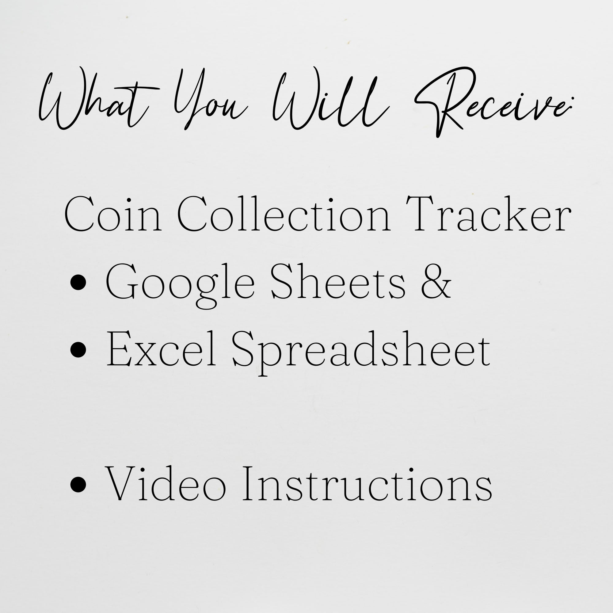 Coin Collection Inventory Spreadsheet Google Sheets and Excel Tracker ...
