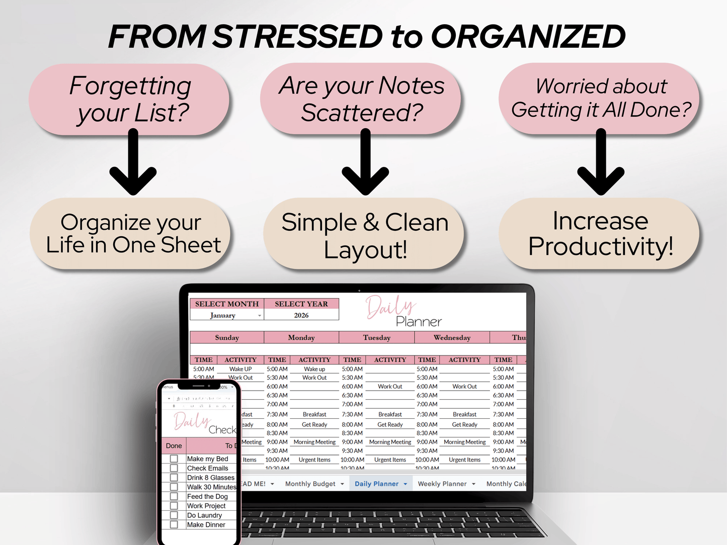 Ultimate Life Planner Template Google Sheets and Excel Spreadsheet