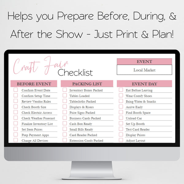 Craft Fair Checklist Template Google Sheets and Excel Spreadsheet ...