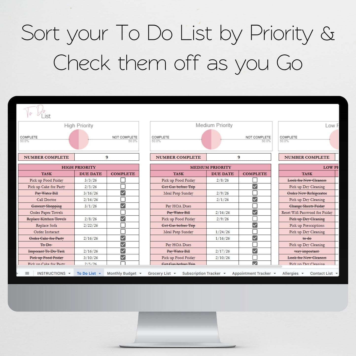 Home Management Bundle Template Google Sheets and Excel Spreadsheet