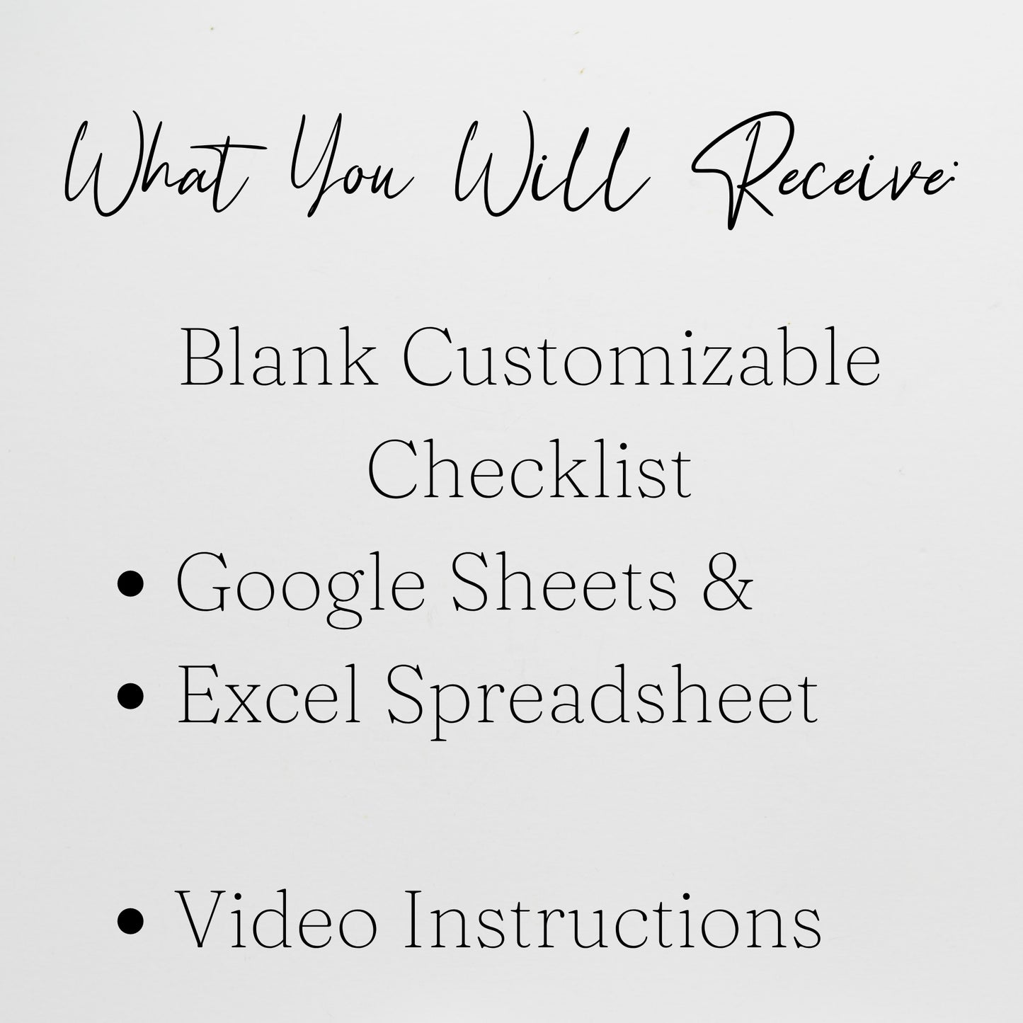 Blank Checklist Template Google Sheets Spreadsheet - Editable Blank List Template