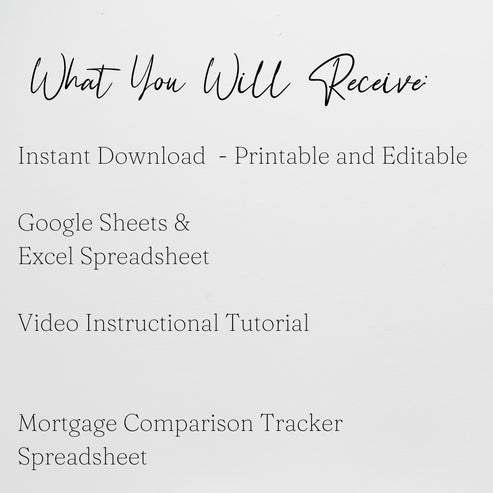 Mortgage Comparison Spreadsheet Template Excel Worksheet and Google Sh