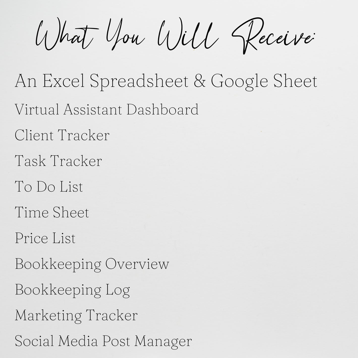 Virtual Assistant Business Planner Template Bundle Google Sheet and Excel Spreadsheet
