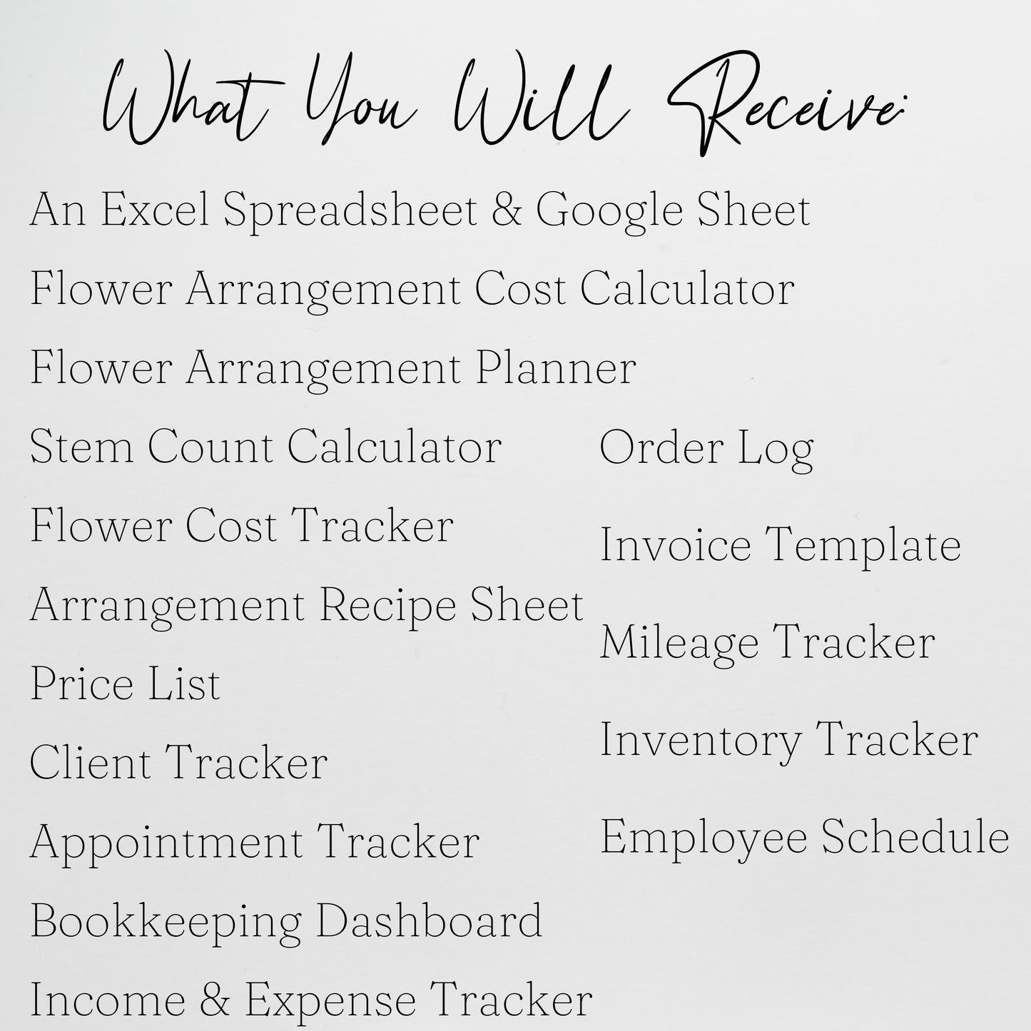 Florist Business Planner Template Bundle Google Sheet and Excel Spreadsheet