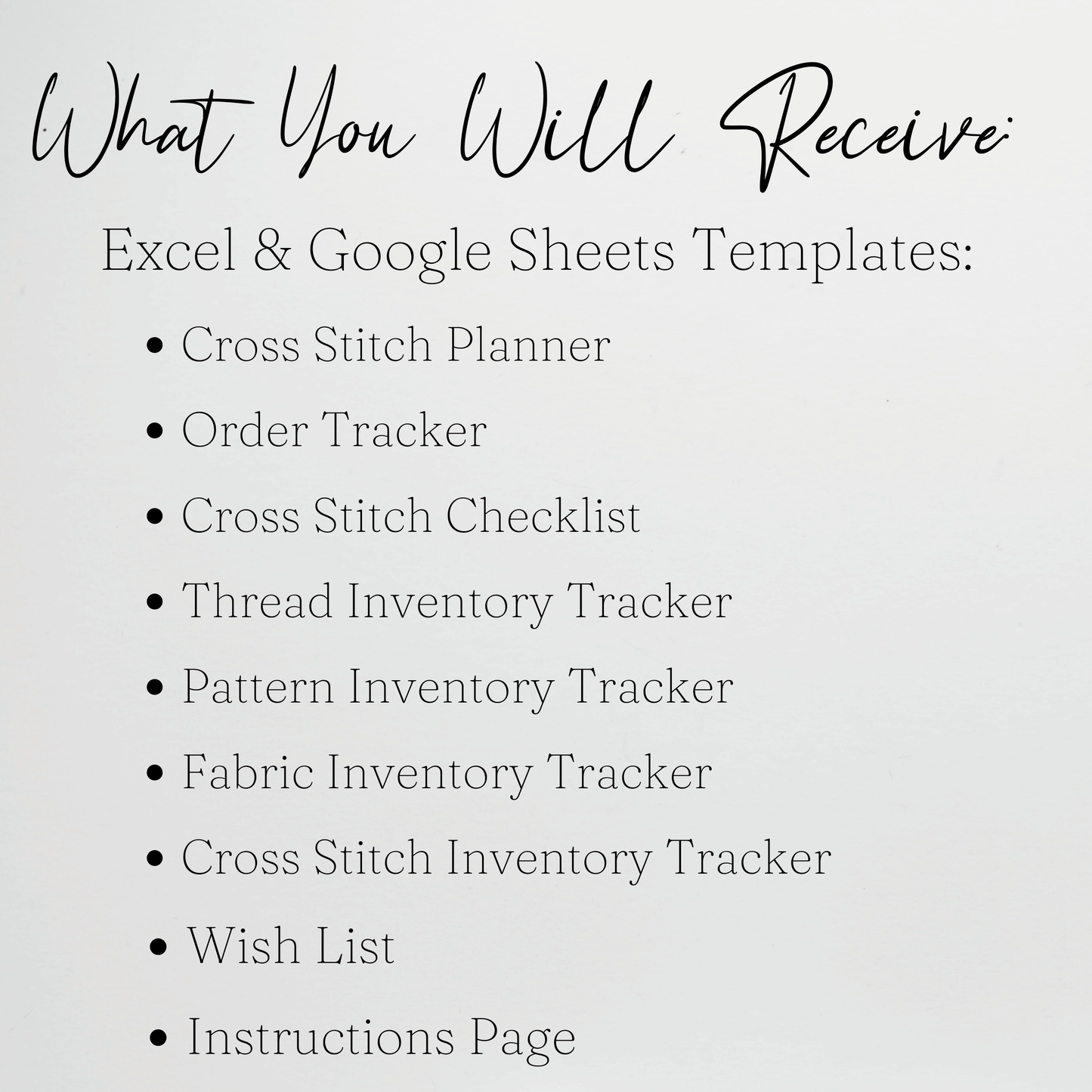 Cross Stitch Planner Template Google Sheet and Excel Spreadsheet