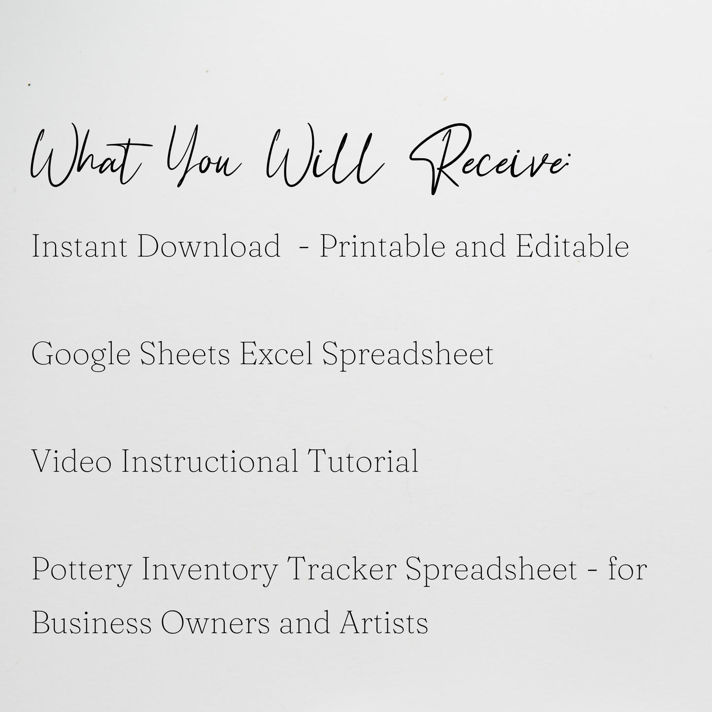 Pottery Inventory Tracker Template Google Sheet and Excel Spreadsheet