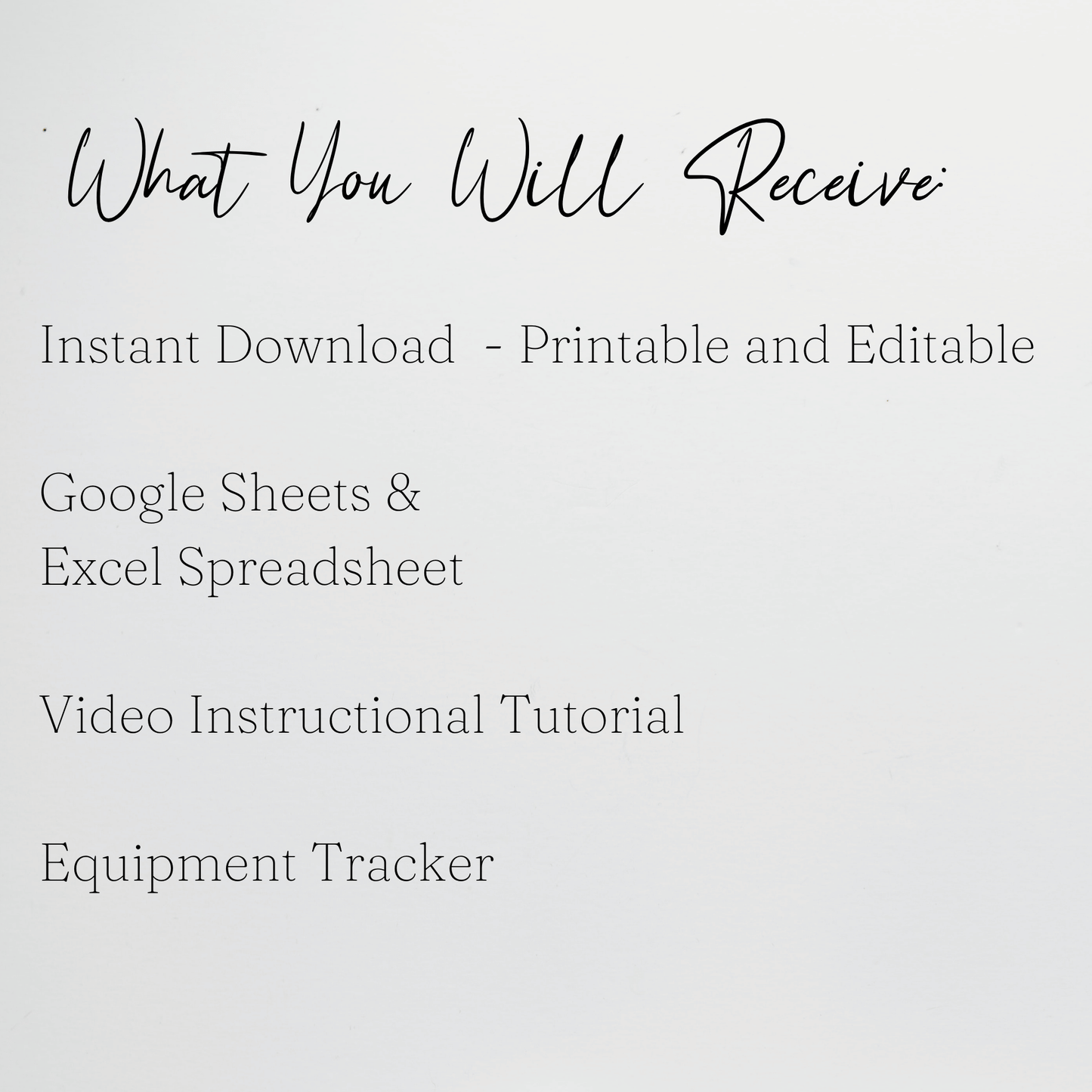 Equipment Tracker Google Sheet, Business or Rental Equipment Inventory Tracker Excel Spreadsheet
