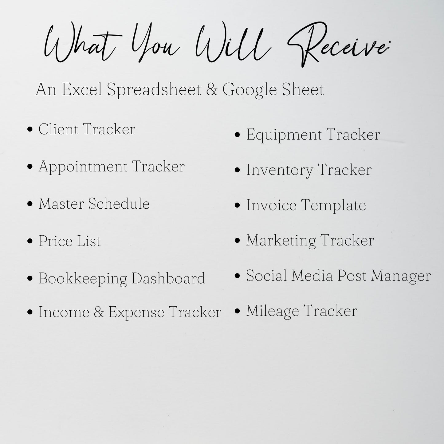 Makeup Artist Business Bundle Google Sheet and Excel Spreadsheet Template | Client Tracker, Appointment Planner, Income Tracker & Business Spreadsheet for Makeup Artists
